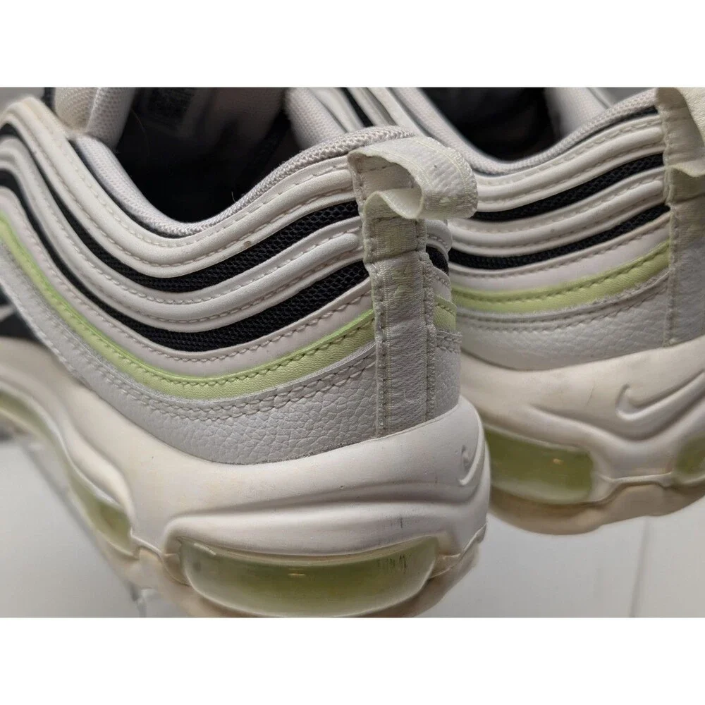 EUC Nike Air Max 97 Running Shoes Athletic Casual Gym Sz 8 White-Black-Volt